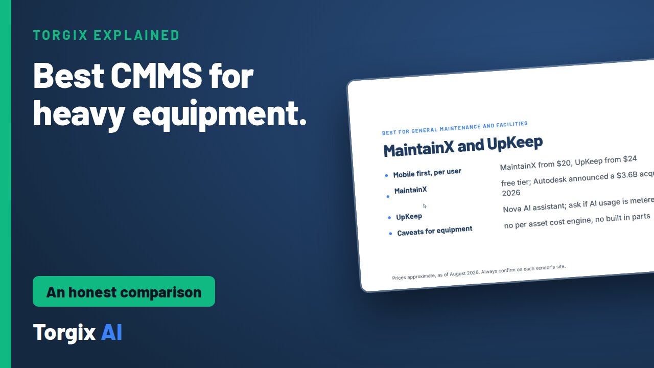 Best CMMS for heavy equipment, an honest comparison